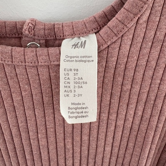 H&M Ribbed Kids One Piece - Mauve - Picture 2 of 3